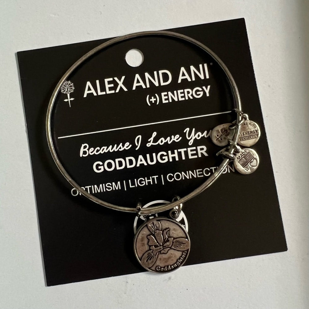 Alex and Ani Silver 2013 God Daughter Bracelet w/ info card